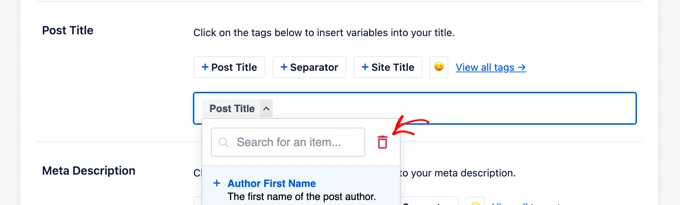 删除默认 SEO 标题中的智能标签