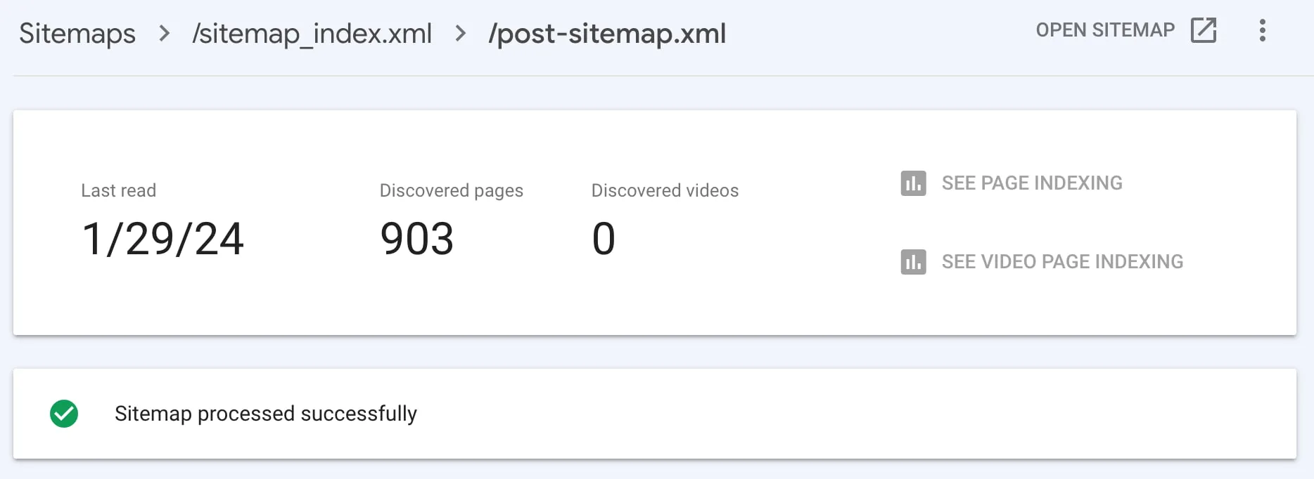 Google search console sitemap