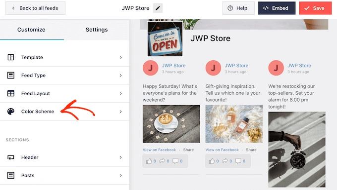 更改社交媒体供稿的配色方案