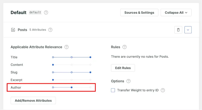 将作者滑块设置在中间范围