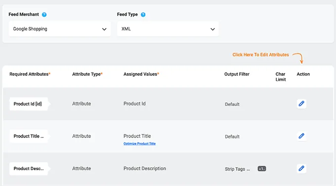 Product Feed Manager user interface