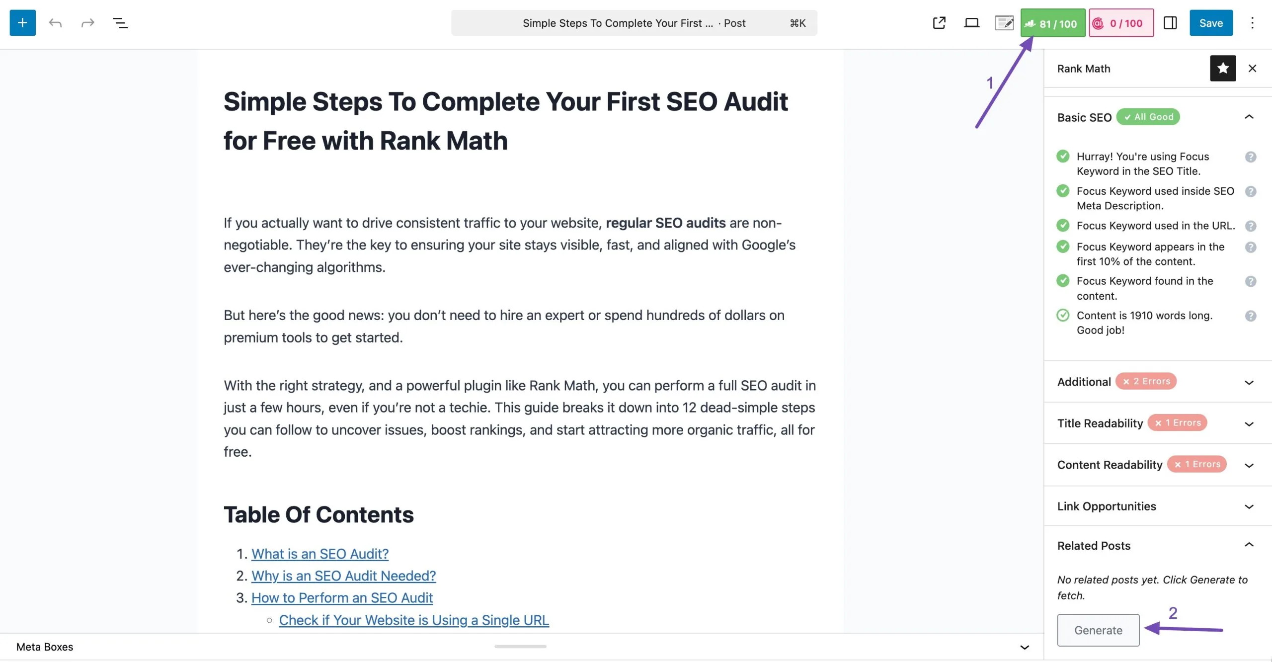 Generate Related posts