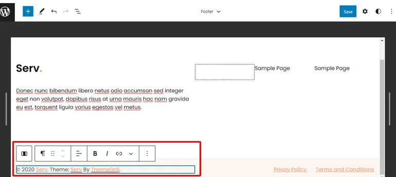Customizing Footer Part