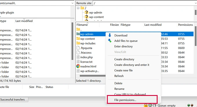FTP file permissions