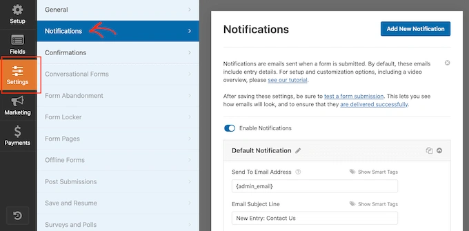 为您的 WordPress 表单创建通知