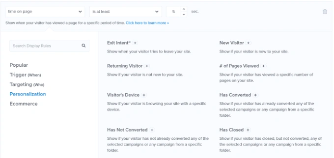 选择个性化显示规则