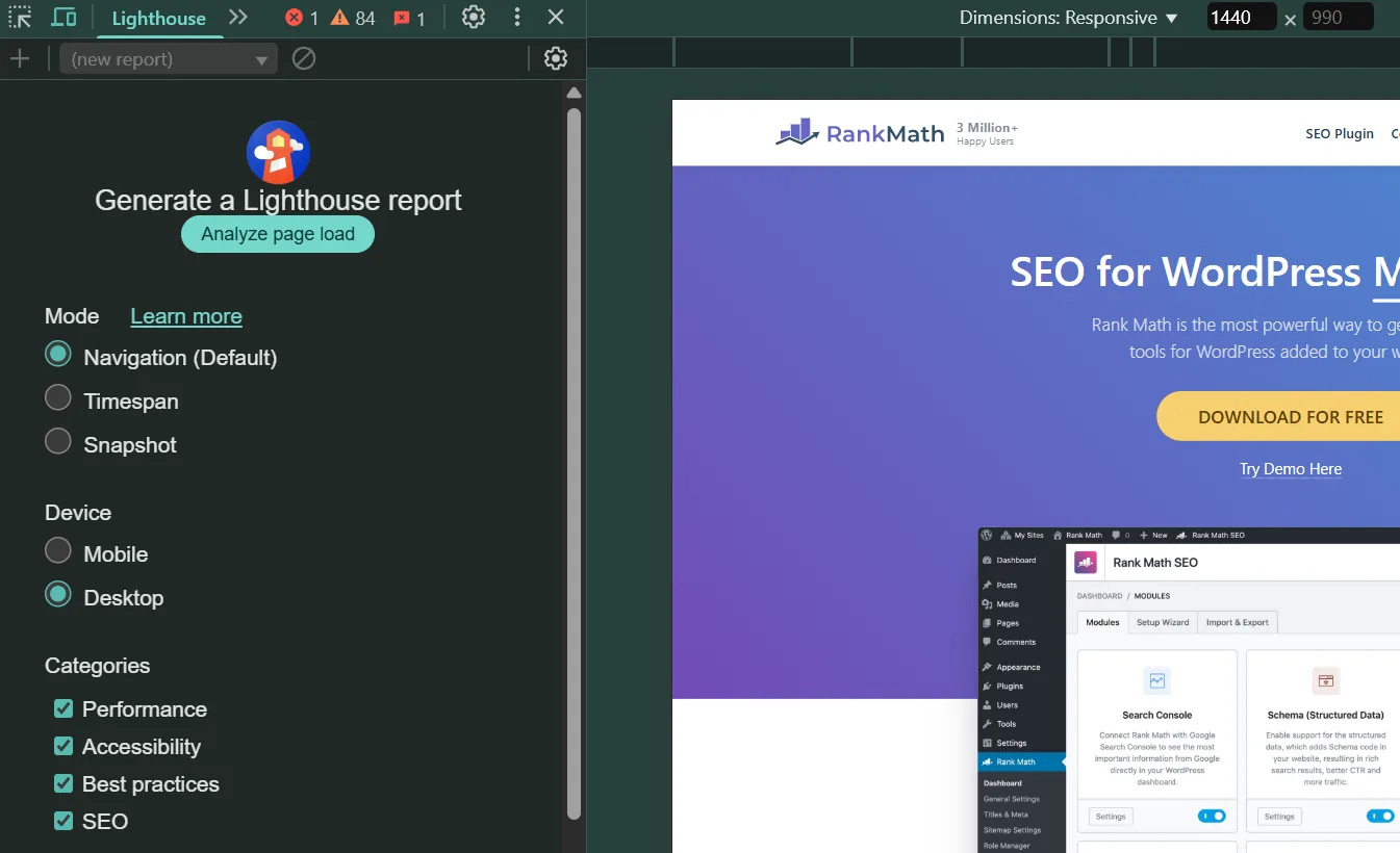 Google Chrome DevTools (Lighthouse)