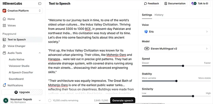 ElevenLabs text to speech