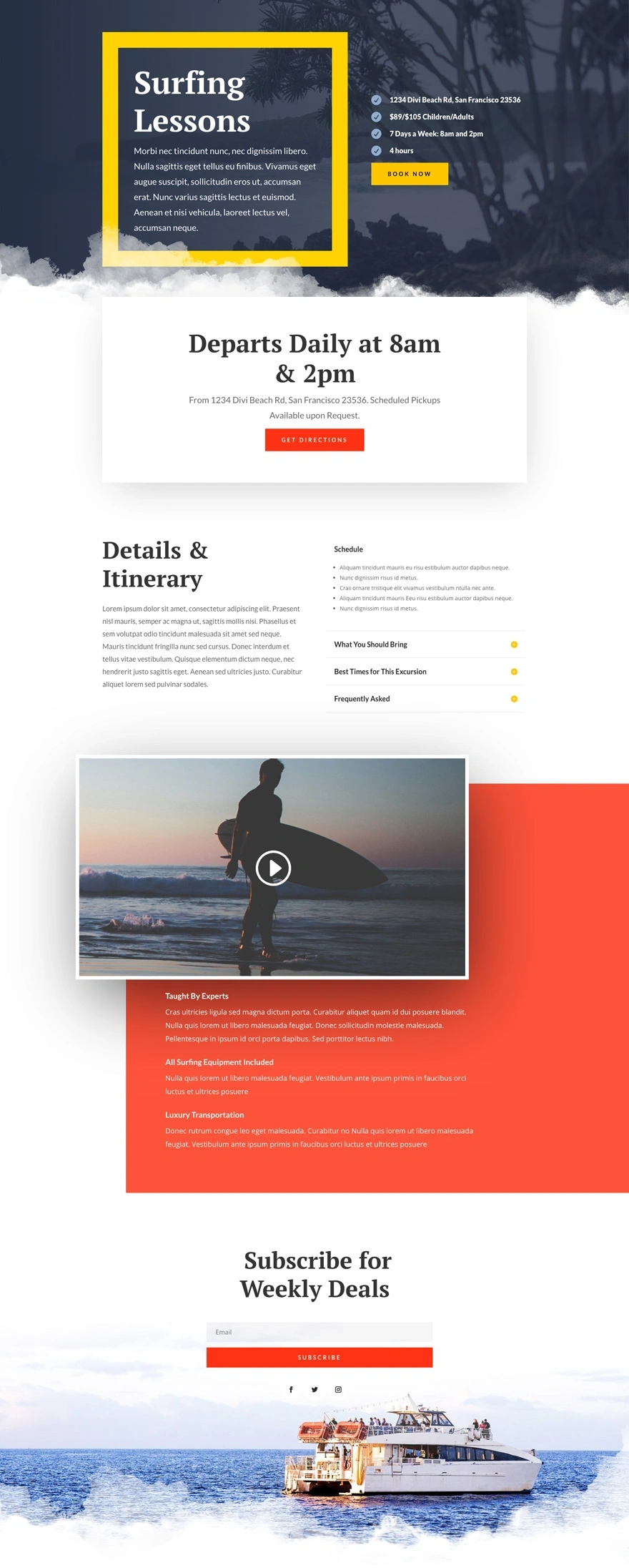 Sightseeing Destination page