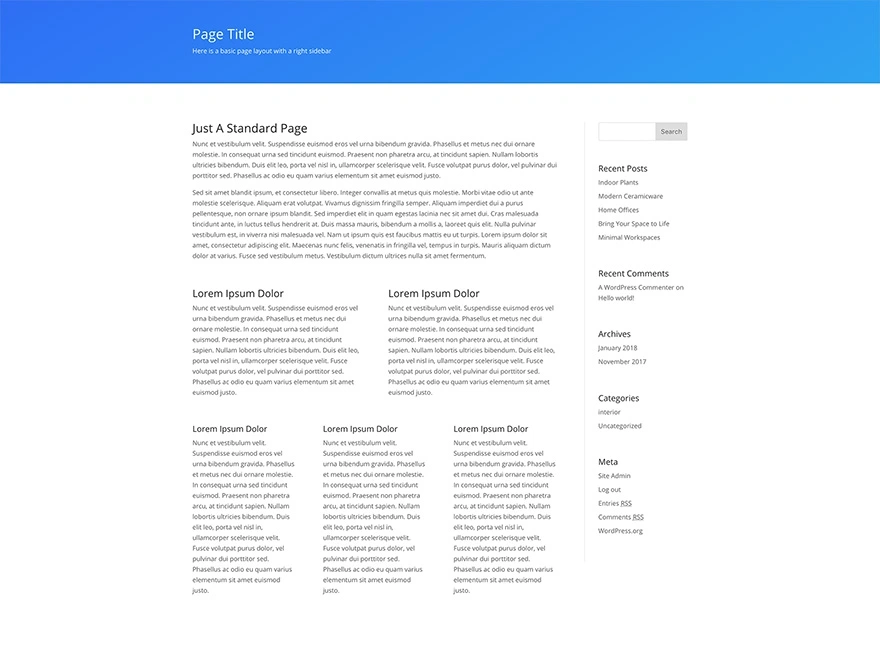 简单的右侧边栏页面