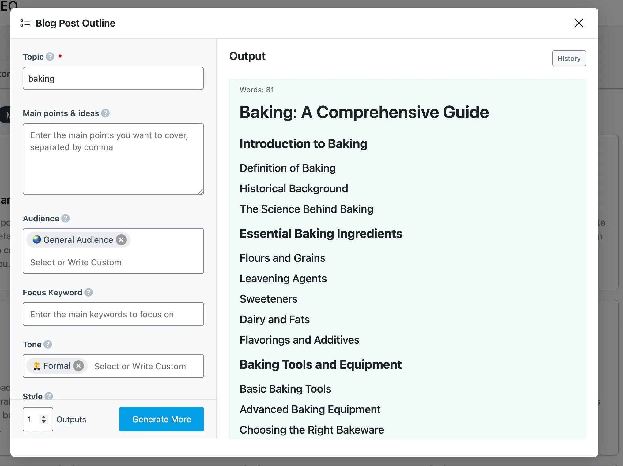 Rank Math 中的文章大纲示例