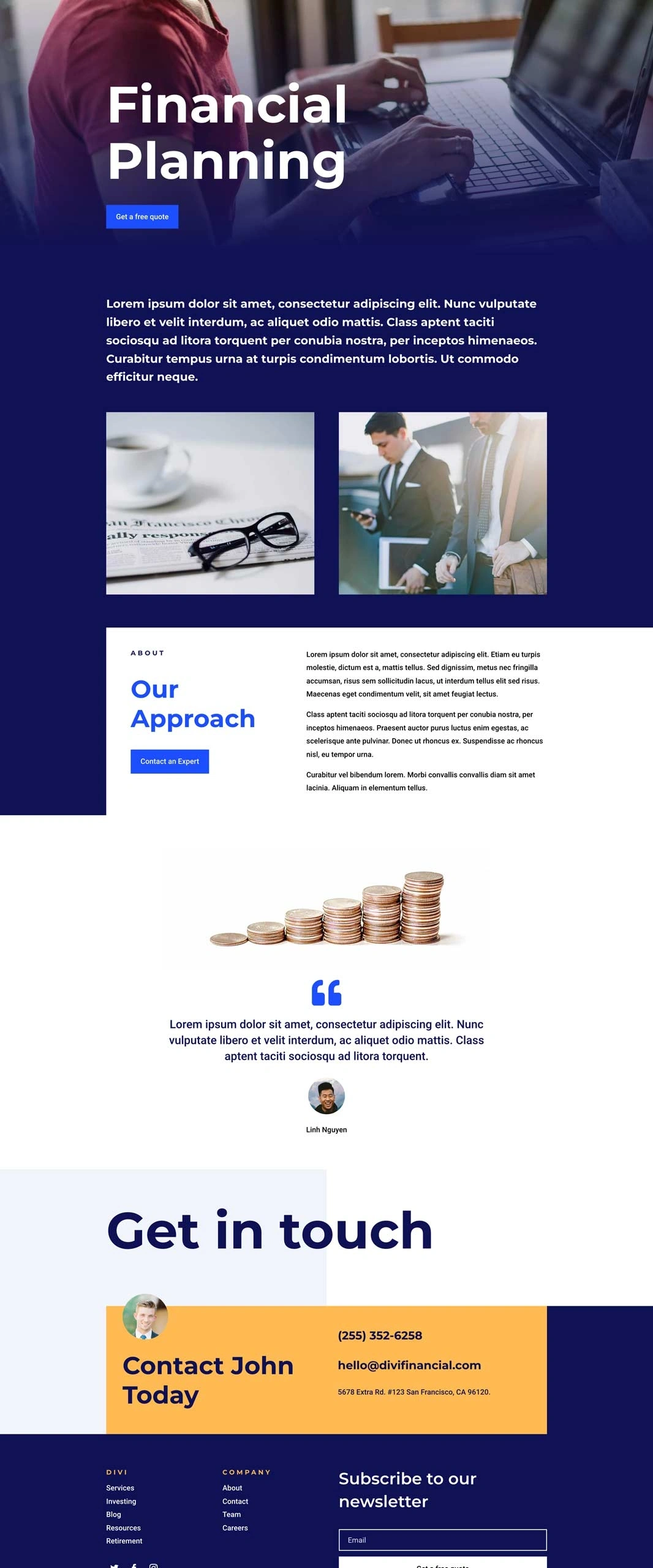 金融服务服务页面