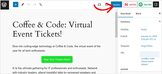 Publish or Update your digital product