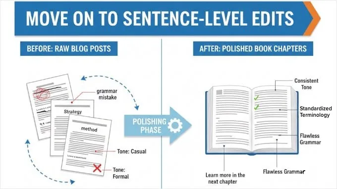 继续进行句子层面的编辑