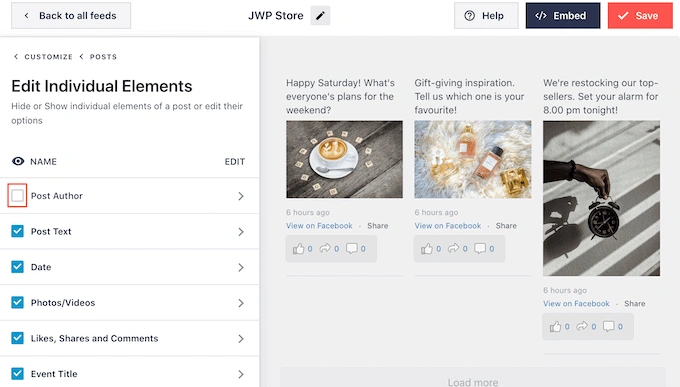 如何编辑 Facebook 提要中的单个元素