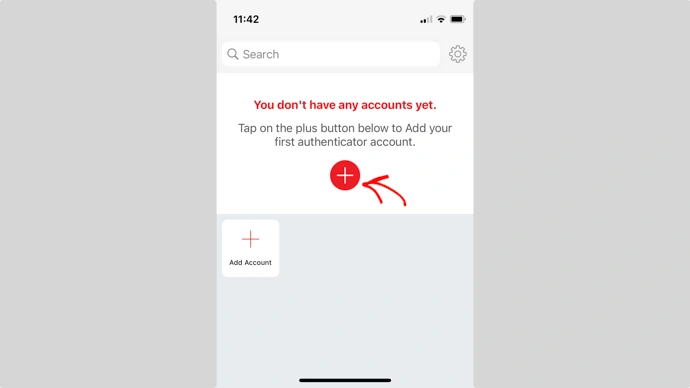 点击 "+"按钮添加账户