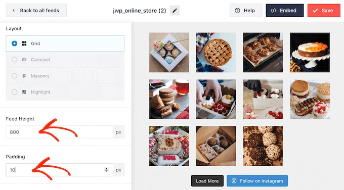 在 WordPress 中更改 Instagram 提要的布局
