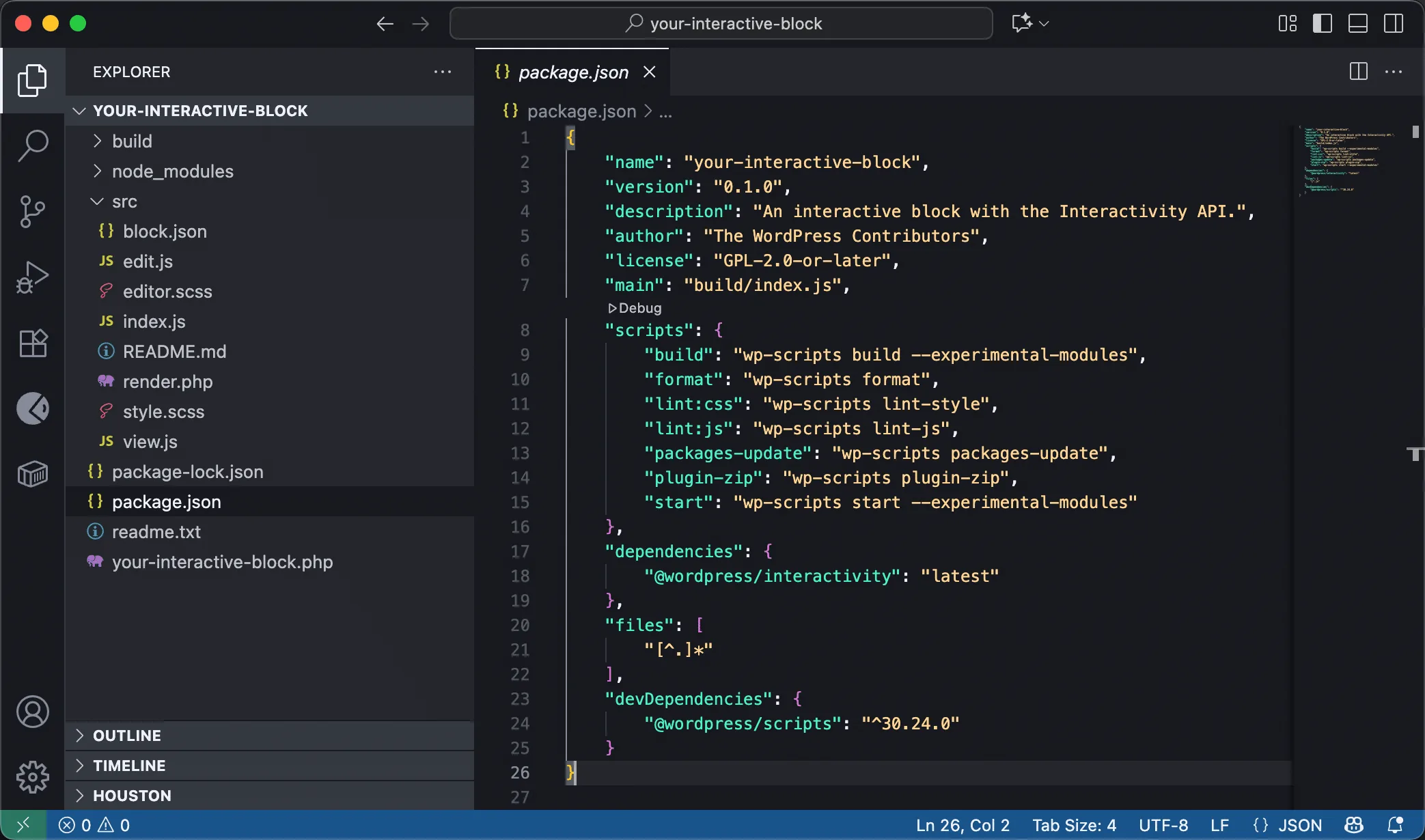 Visual Studio Code 中的交互式块
