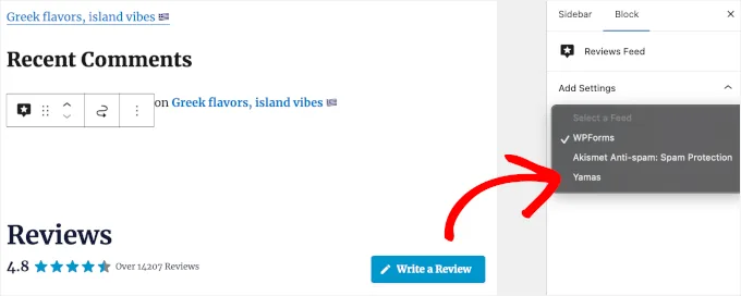 选择要嵌入的TripAdvisor评论订阅源