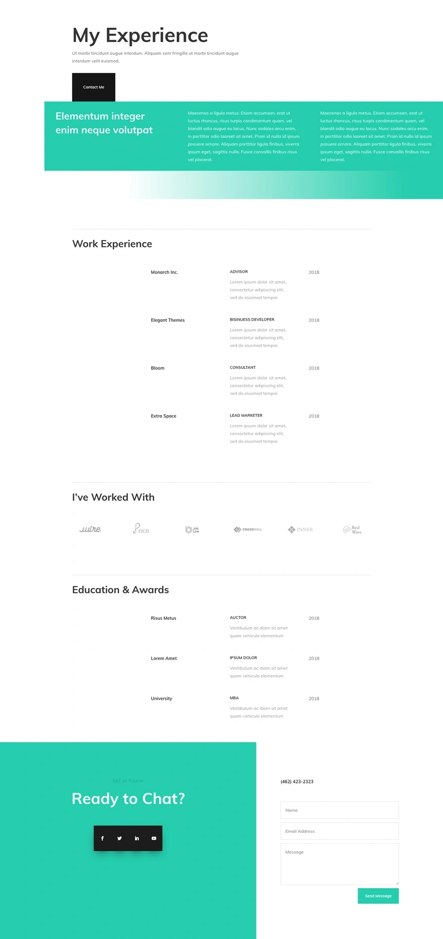 专业简历经历页面