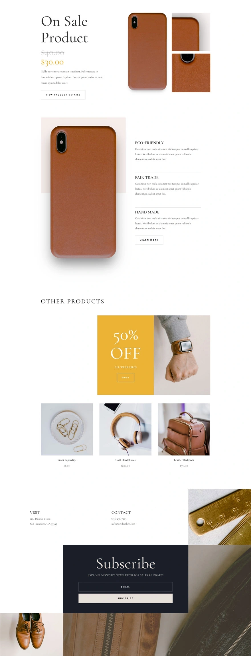 皮革公司促销页