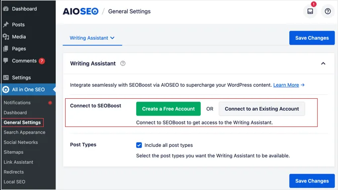 Connect SEOBoost to AIOSEO