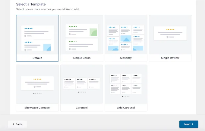 Choosing WordPress.org reviews feed template