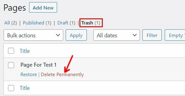Option to Delete Permanently