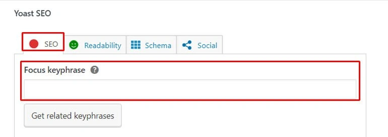 Add Focus Keyword with Yoast SEO