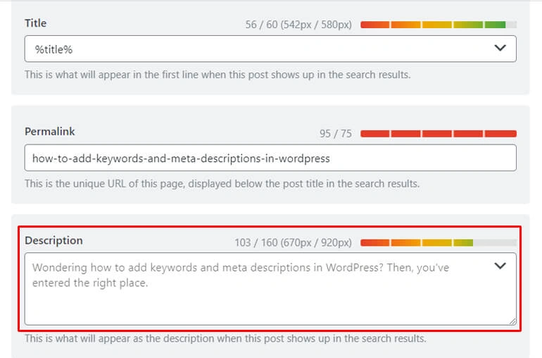 Adding Meta Description with Rank Math