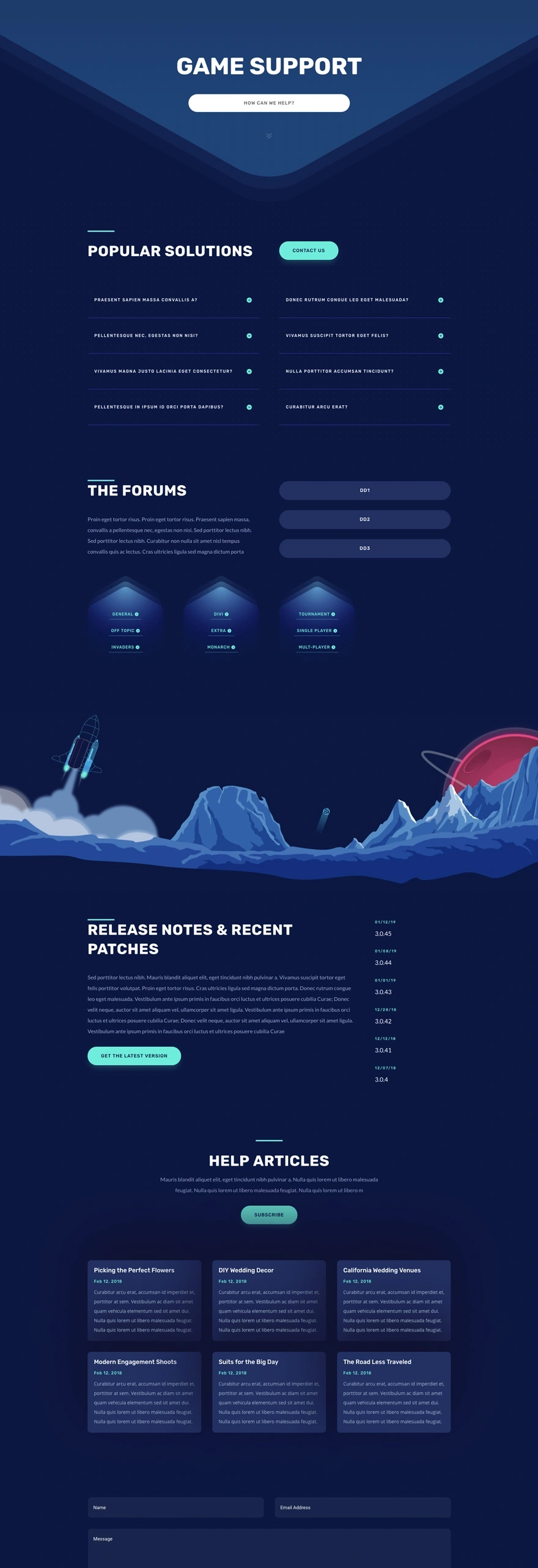 电子游戏支持页面