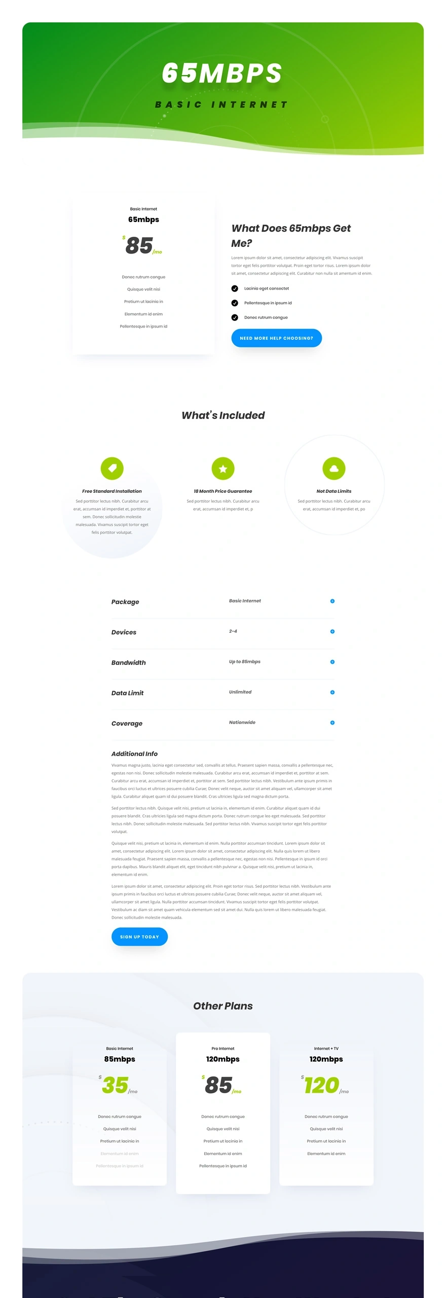 互联网服务提供商服务 2 页面