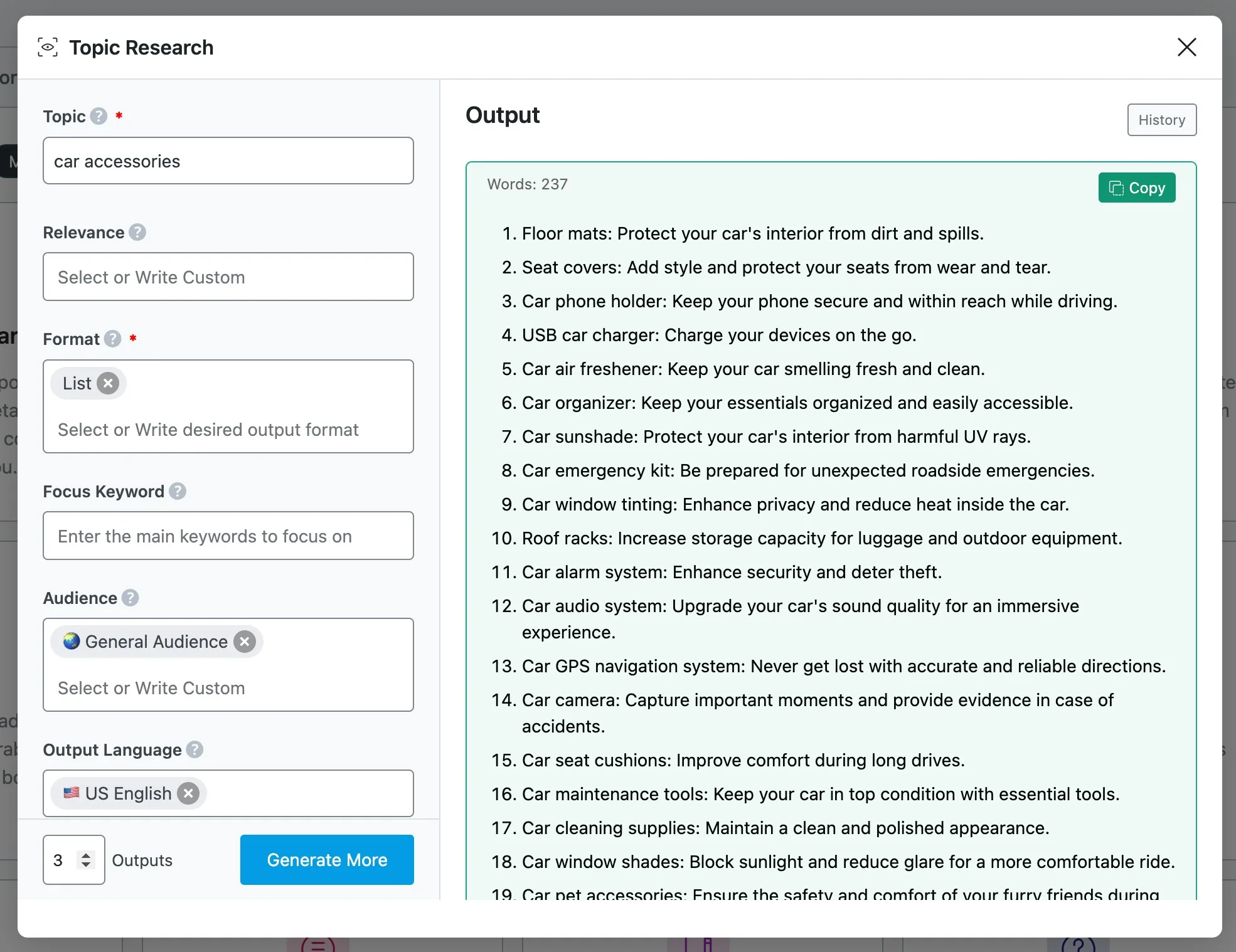 主题研究 AI 工具