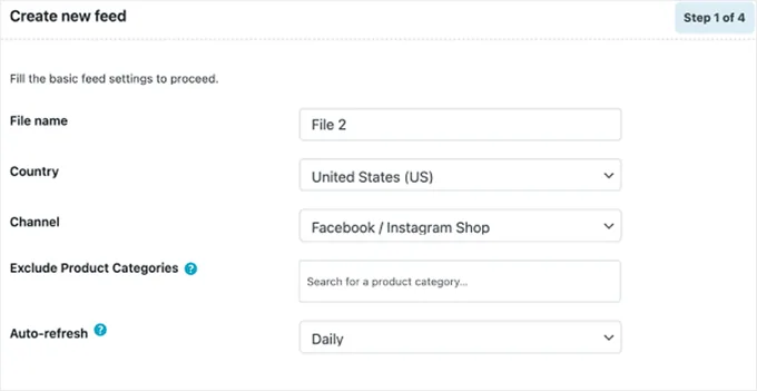 Create Instagram or Facebook product feed