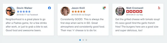 WP Business Reviews 轮播