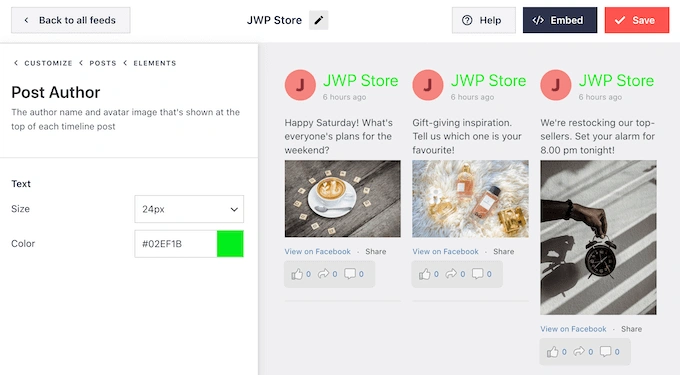 Smash Balloon 帖子编辑器设置