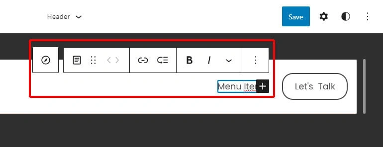 Primary Menu Settings