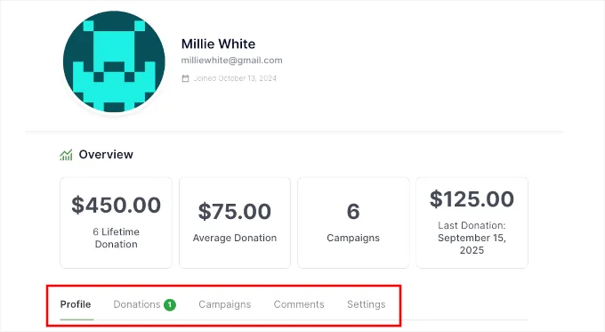 捐赠者门户导航菜单