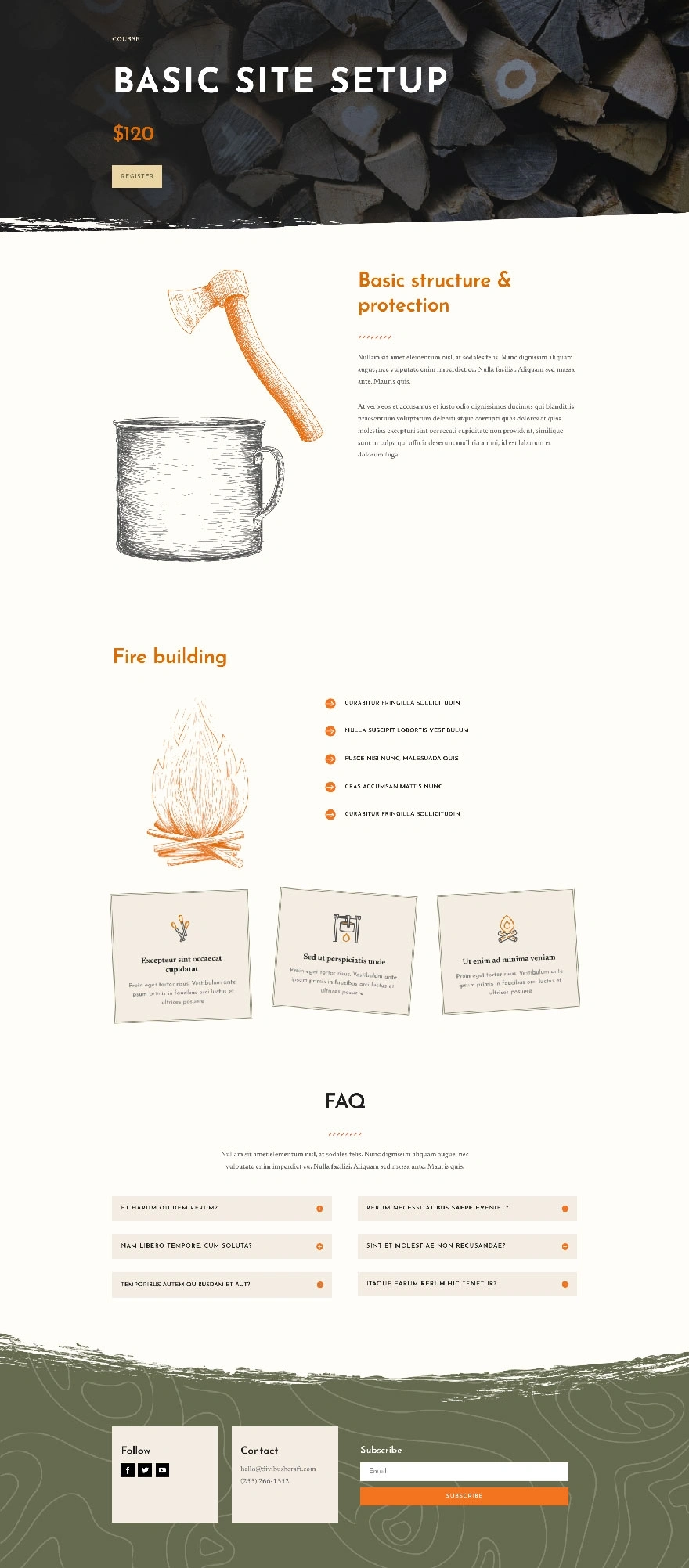 荒野生存课程页面