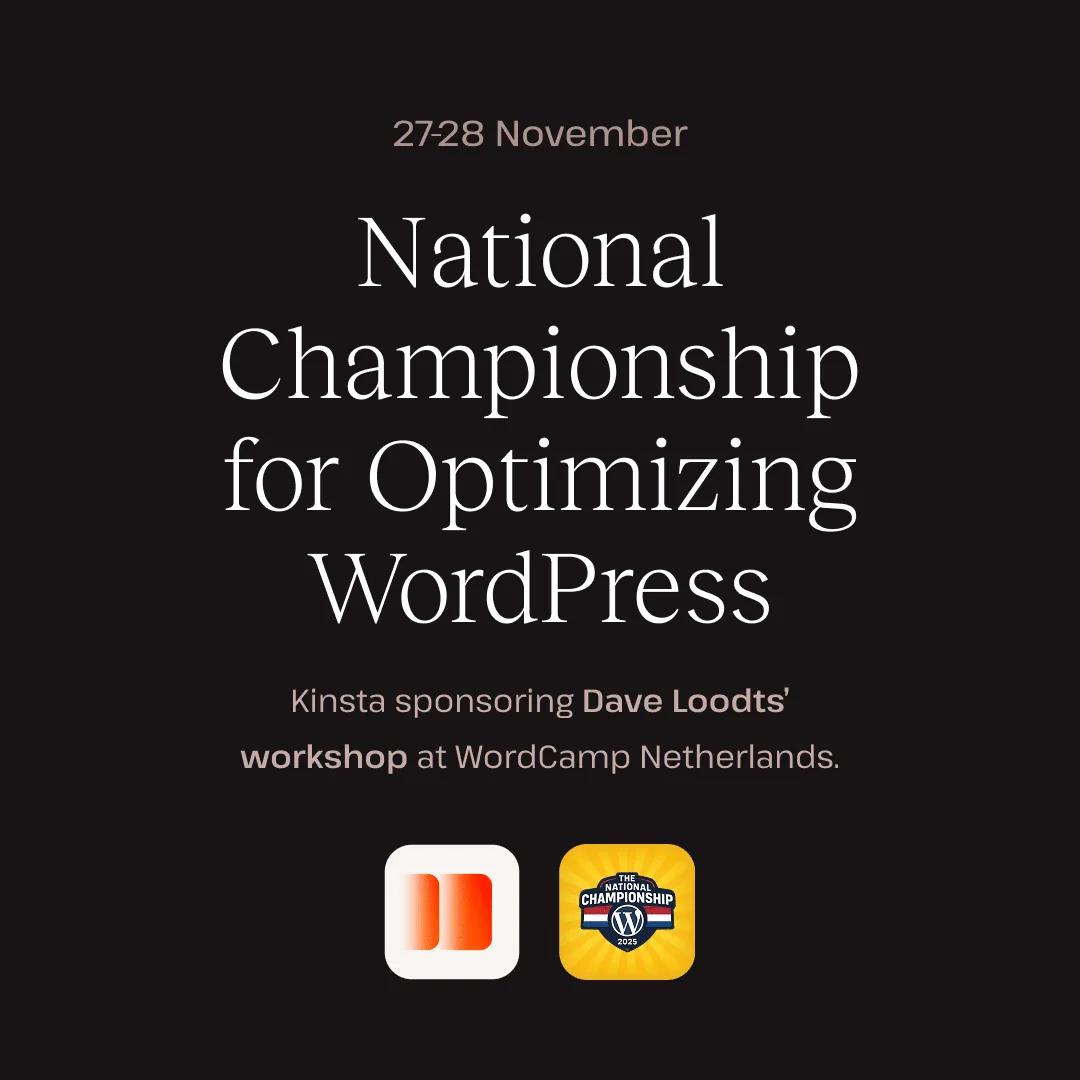 Kinsta 在 2025 年荷兰 WordCamp 赞助的研讨会