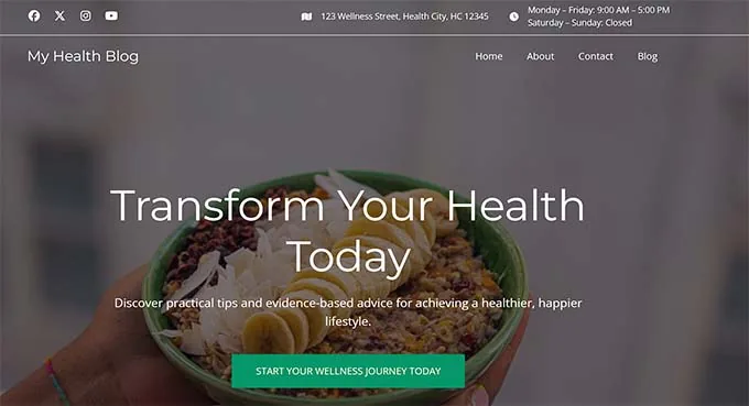 使用 SeedProd AI 创建的健康博客