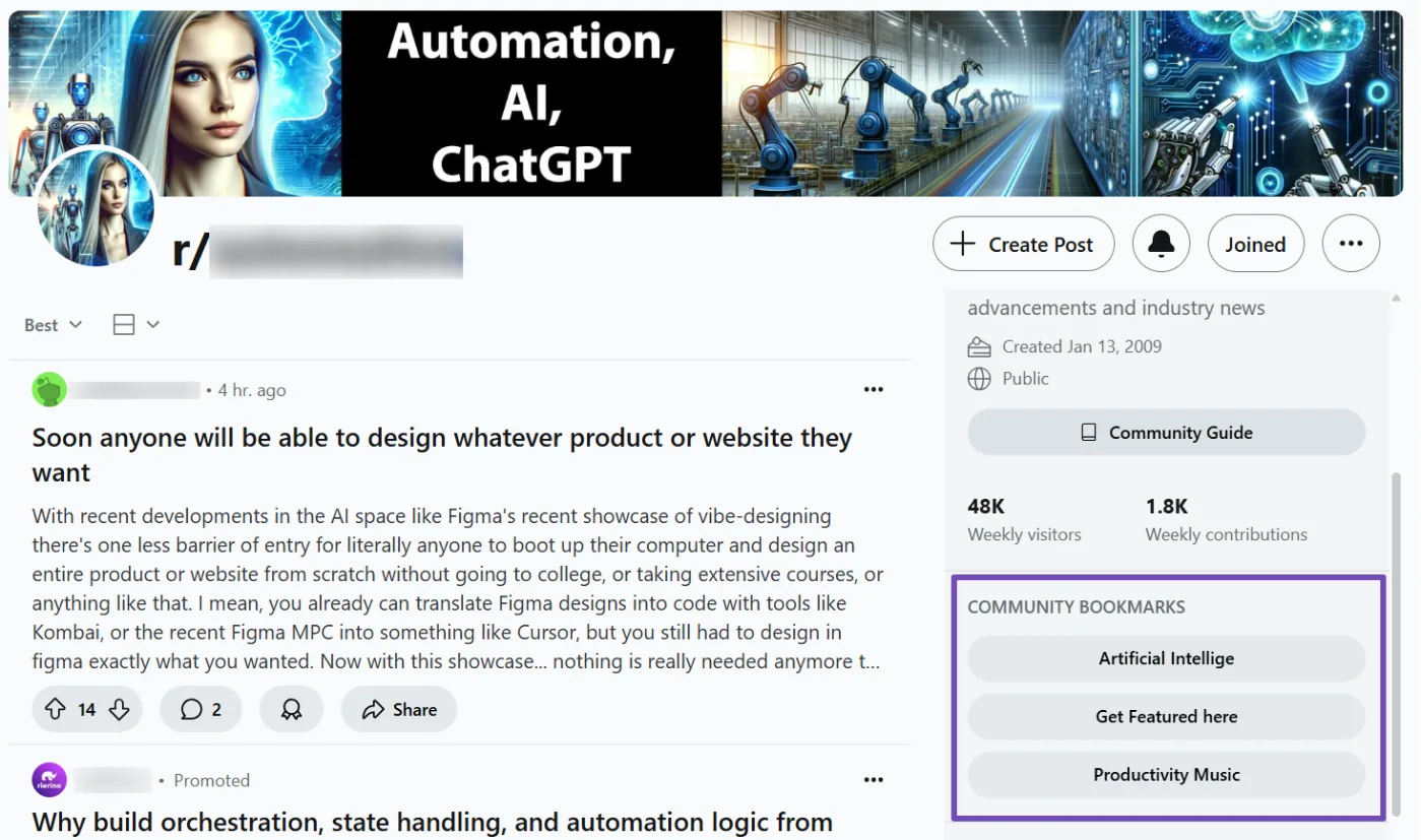 Reddit上的推荐链接按钮