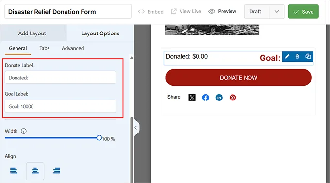 使用Charitable添加进度条