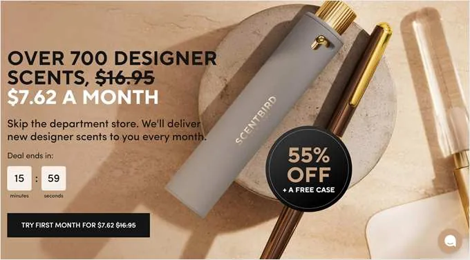 Scentbird 落地页示例