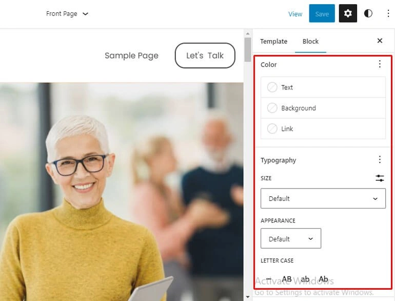 Sidebar Configuration Option for Content Part