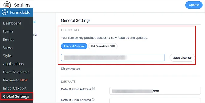 在 Formidable Forms 中添加许可证密钥
