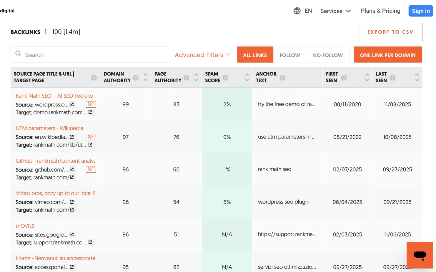 分析竞争对手的反向链接