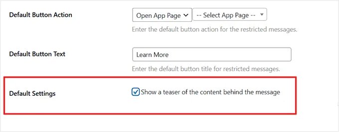 Add default restricted message in MemberPress AppKit