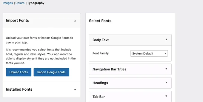 Configure your app's typography in MemberPress AppKit