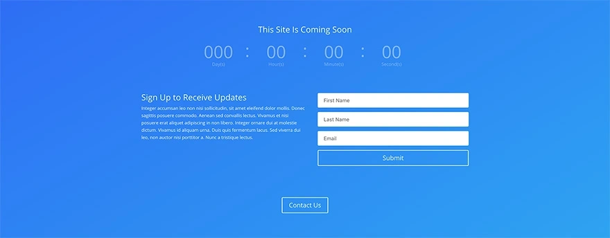 简单的即将推出页面
